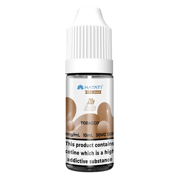 Hayati Pro Max Tobacco Nic Salt vape juice, delivering smooth nicotine satisfaction and a refreshing vape experience.
