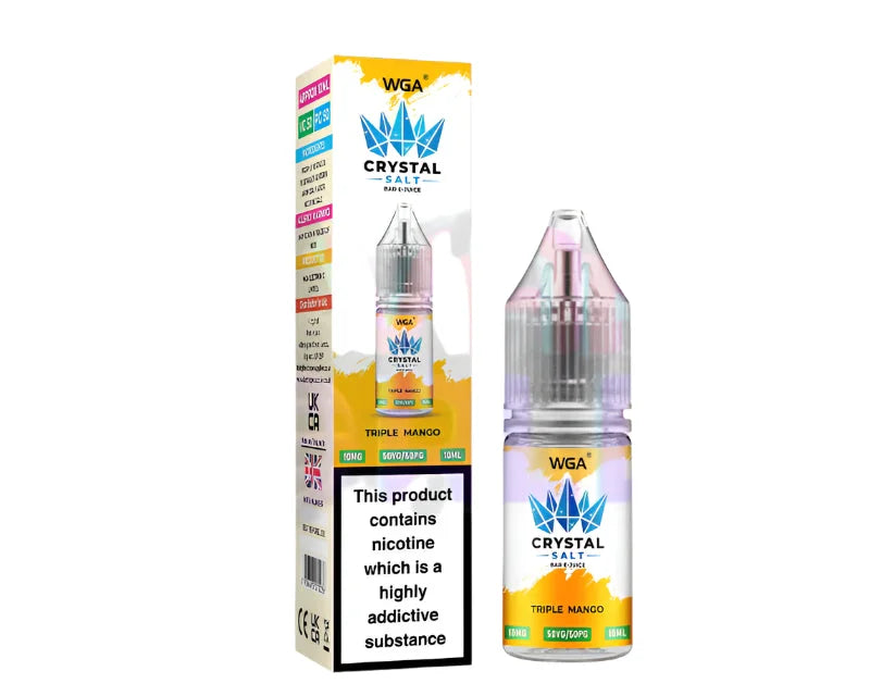 Triple Mango WGA Crystal Salt Bar 10ml nic salt e-juice bottle for smooth MTL vaping