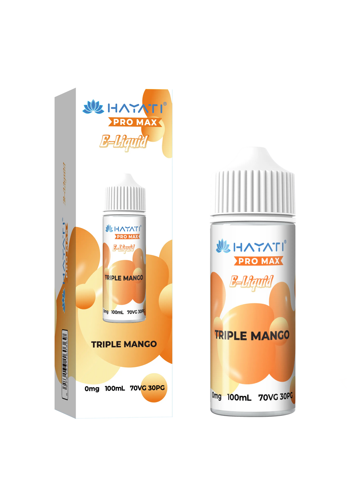 Triple Mango Hayati Pro Max E-Liquid 100ml – no nicotine vape juice with rich flavor and smooth 70/30 VG PG blend
