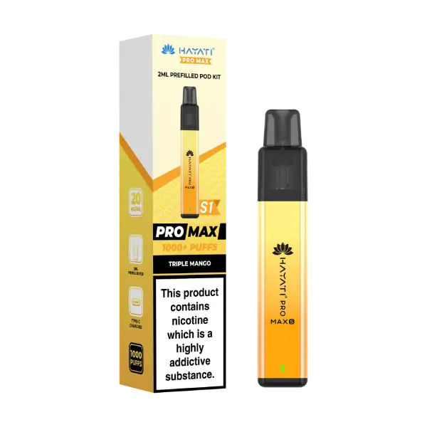 Triple Mango Hayati Pro Max S1 Prefilled Pod Kit designed for convenient vaping and long-lasting performance