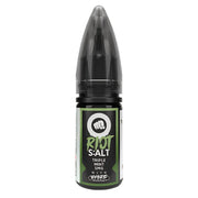 Bottle of Triple Mint Riot Squad Punx Nic Salts with crisp blue-and-teal packaging, showcasing mint leaf graphics, prominent Punx logo, and nicotine strength options of 5 mg, 10 mg, or 20 mg, made for nicotine salt vape devices.