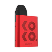 UWELL Caliburn KOKO Pod Kit in Red – compact refillable pod vape device with sleek design and portable performance.