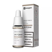 A bottle of Hangsen VIR Tobacoo e-liquid next to its packaging box, which warns about the nicotine content.