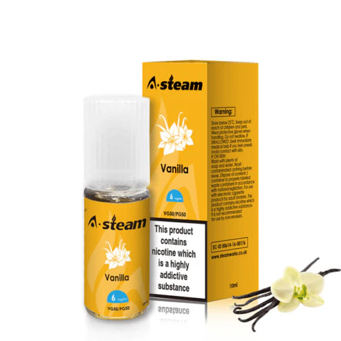 Vanilla A-Steam 10ml Premium Vape Juice - Pack of 10 Bottles