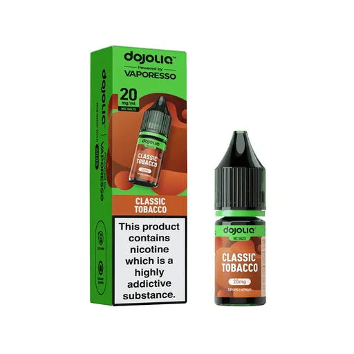 Vaporesso DOJO LIQ Classic Tobacco 10ml nic salts box of 10 bottles with smooth flavour and MTL pod vaping performance