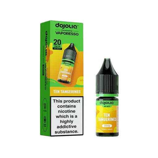 Vaporesso DOJO LIQ Ten Tangerines 10ml nic salts box of 10 bottles with smooth flavour and MTL pod vaping performance