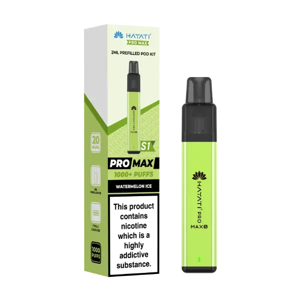 Watermelon Ice Hayati Pro Max S1 Prefilled Pod Kit designed for convenient vaping and long-lasting performance