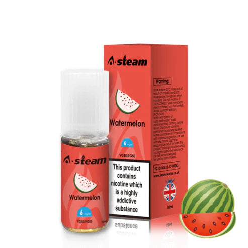 Watermelon A-Steam 10ml Premium Vape Juice - Pack of 10 Bottles