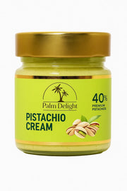 Palm Delight Pistachio Cream, a smooth and indulgent spread crafted from premium pistachios, ideal for desserts, pastries, and adding a rich nutty flavor to recipes.