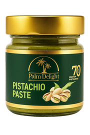 Palm Delight Pistachio Paste, a rich and creamy spread made from premium roasted pistachios, perfect for desserts, pastries, or adding a nutty flavor boost to recipes.
