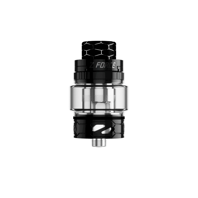 Innokin Z Force Tank in Black Color featuring a dual mesh coil system, sliding top-fill design, adjustable airflow and two coil options for a customizable direct-to-lung vaping experience.