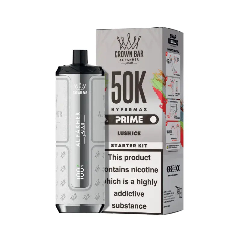 Al Fakher Hypermax Prime 50K Prefilled Pod Kit – lush ice rechargeable vape device with Snap Dual pod system and 1000mAh battery