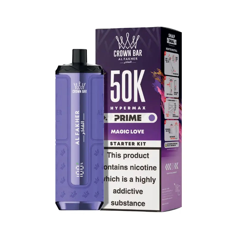 Al Fakher Hypermax Prime 50K Prefilled Pod Kit – magic love rechargeable vape device with Snap Dual pod system and 1000mAh battery