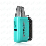 Load image into Gallery viewer, VooPoo Argus P1 Pod Kit Device in Aqua Blue – futuristic and compact vape device with a transparent chassis, fast charging, and smooth performance.
