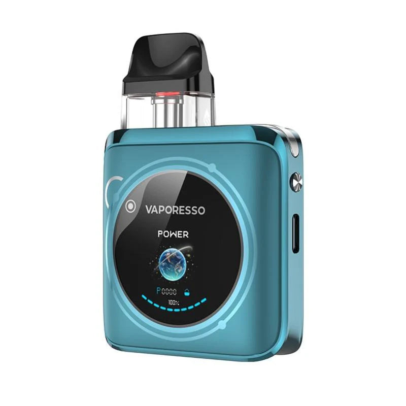 Vaporesso XROS 4 Nano Pod Kit in Aquamarine – ultra-compact vape device with an adjustable airflow, and COREX heating tech for consistent flavor.