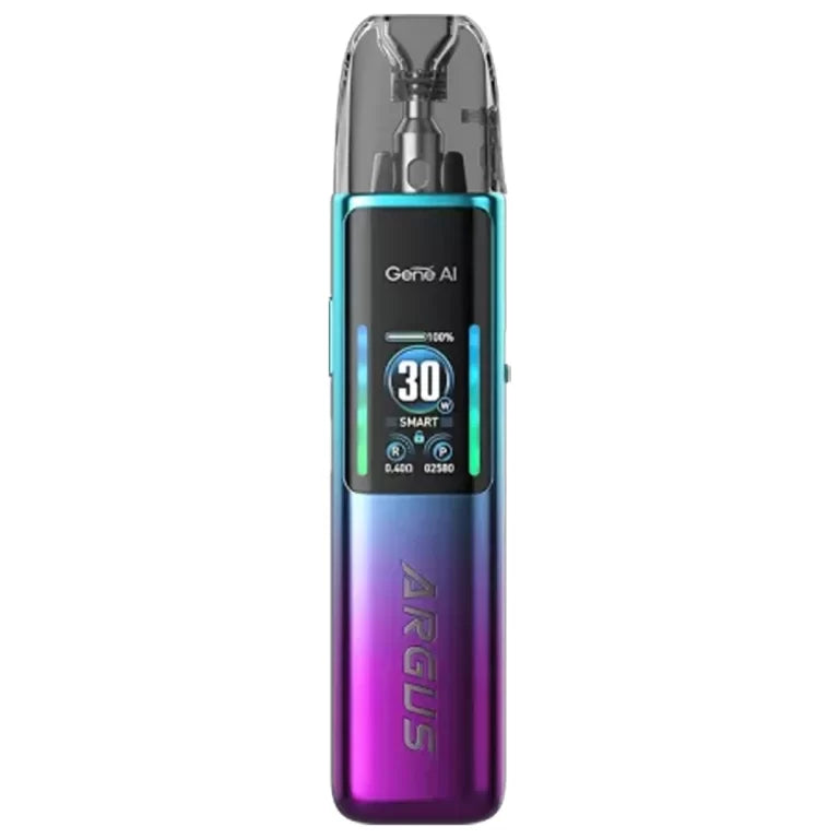 Voopoo Argus G2 Pod Kit in Aurora Purple – premium pod system with a vibrant dynamic display, adjustable airflow, and intelligent wattage control for a customizable vape experience