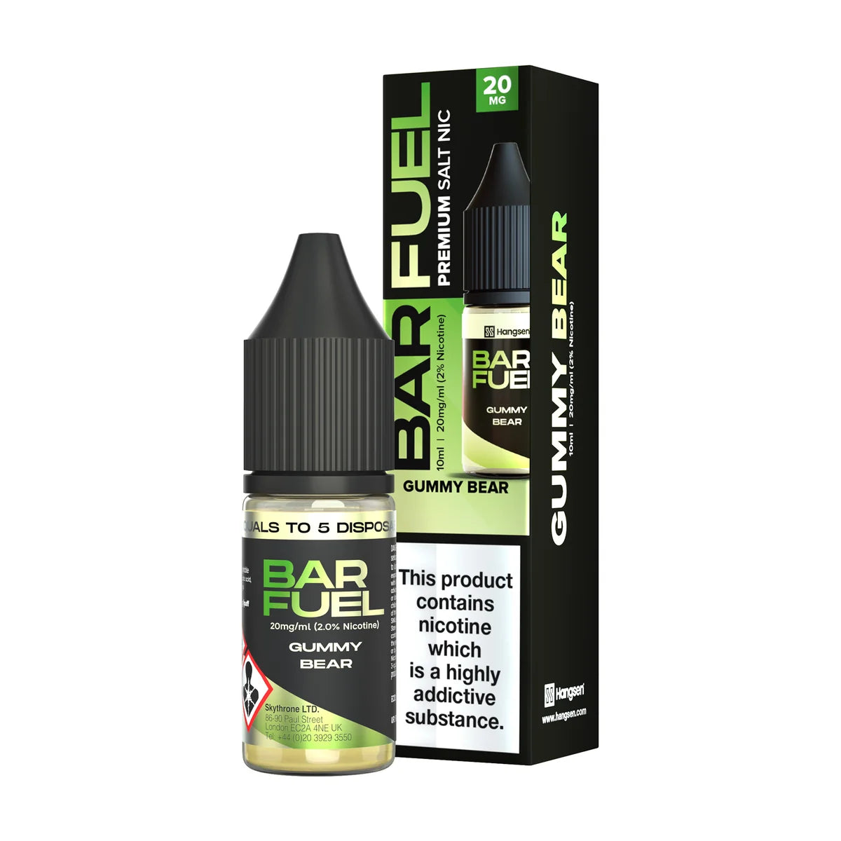Bar Fuel Nic Salt E Liquid 10ml by Hangsen in gummy-bear flavour, offering a smooth and satisfying vaping experience.