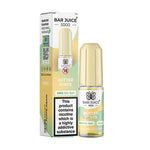 Load image into Gallery viewer, A product image showing a box and a bottle of Bar Juice 5000 Butter Mints Nic Salt Vape juice. The box is yellow with text and branding, and the bottle is clear with liquid visible inside.
