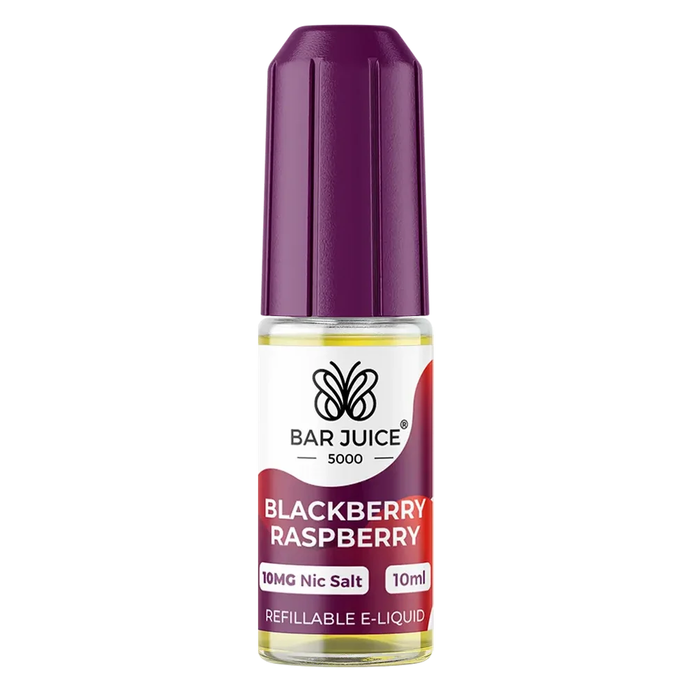 Bar Juice 5000 Nic Salt E-Liquid 10ml in blackberry raspberry – 50/50 VG/PG prefilled vape juice available in 10mg or 20mg nicotine strength.