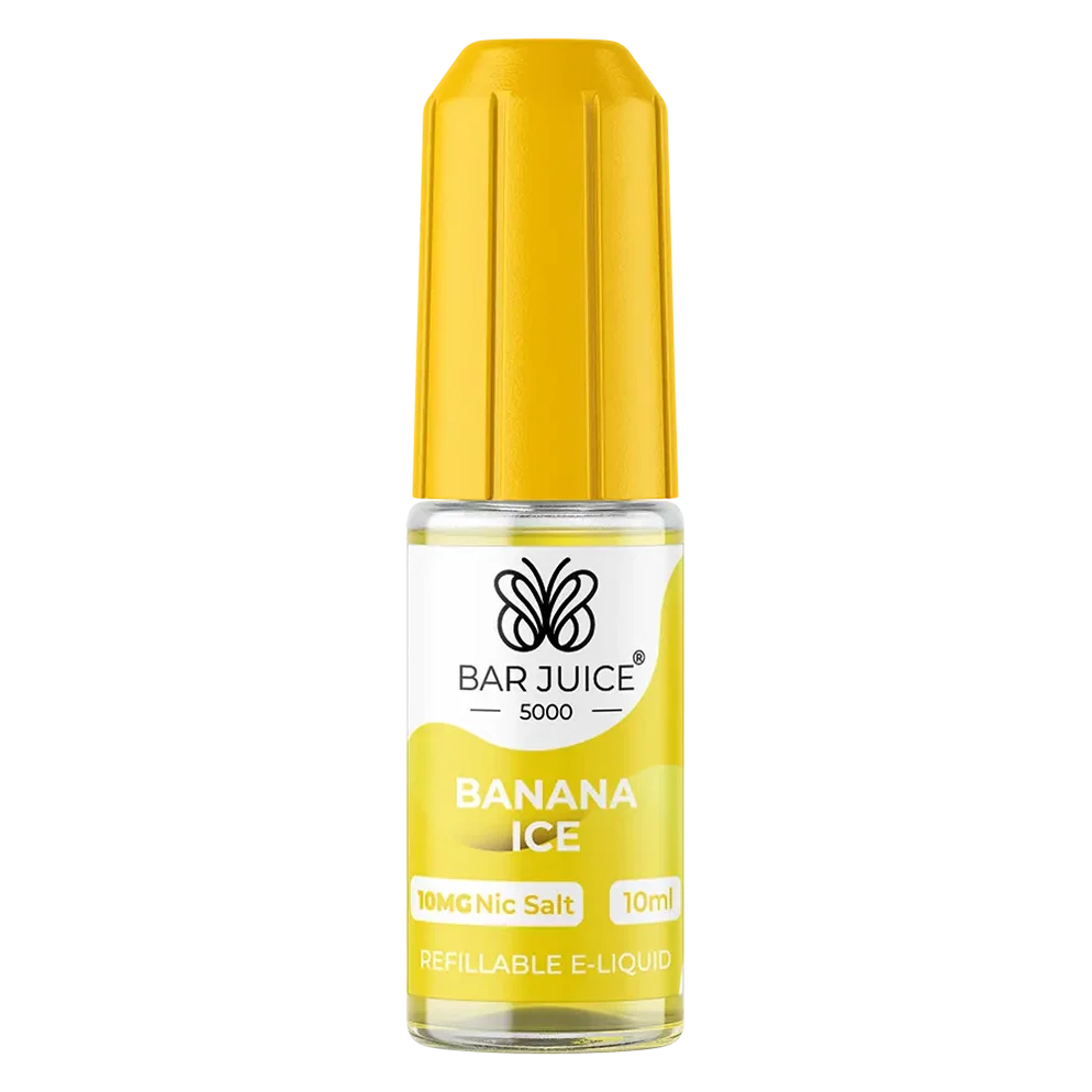 Bar Juice 5000 Nic Salt E-Liquid 10ml in Banana Ice – 50/50 VG/PG prefilled vape juice available in 10mg or 20mg nicotine strength.