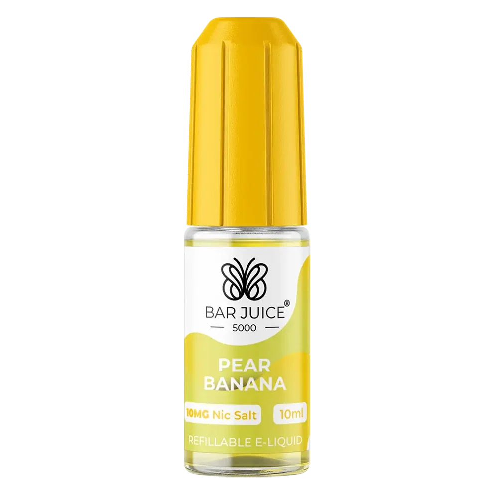 Bar Juice 5000 Nic Salt E-Liquid 10ml in Pear Banana – 50/50 VG/PG prefilled vape juice available in 10mg or 20mg nicotine strength.