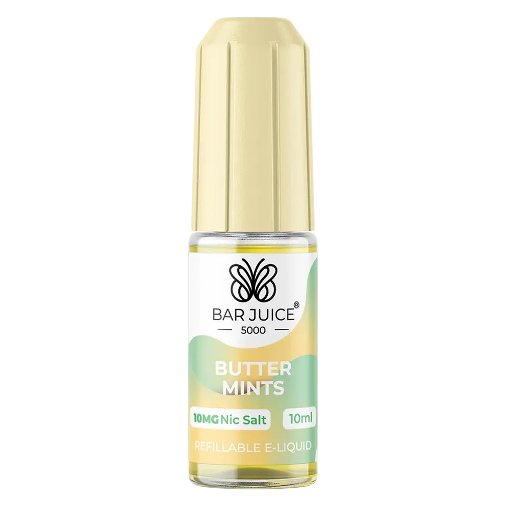 Bar Juice 5000 Nic Salt E-Liquid 10ml in butter mints – 50/50 VG/PG prefilled vape juice available in 10mg or 20mg nicotine strength.