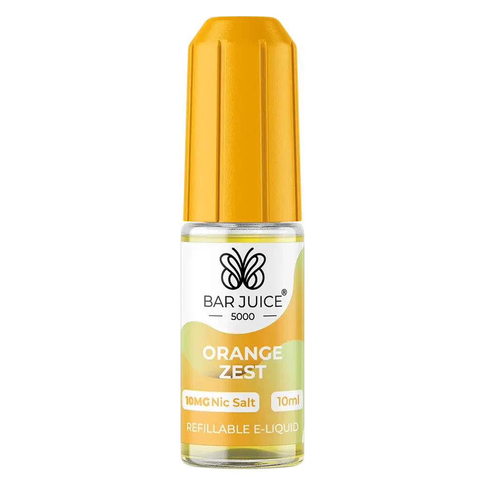 Bar Juice 5000 Nic Salt E-Liquid 10ml in orange zest – 50/50 VG/PG prefilled vape juice available in 10mg or 20mg nicotine strength.