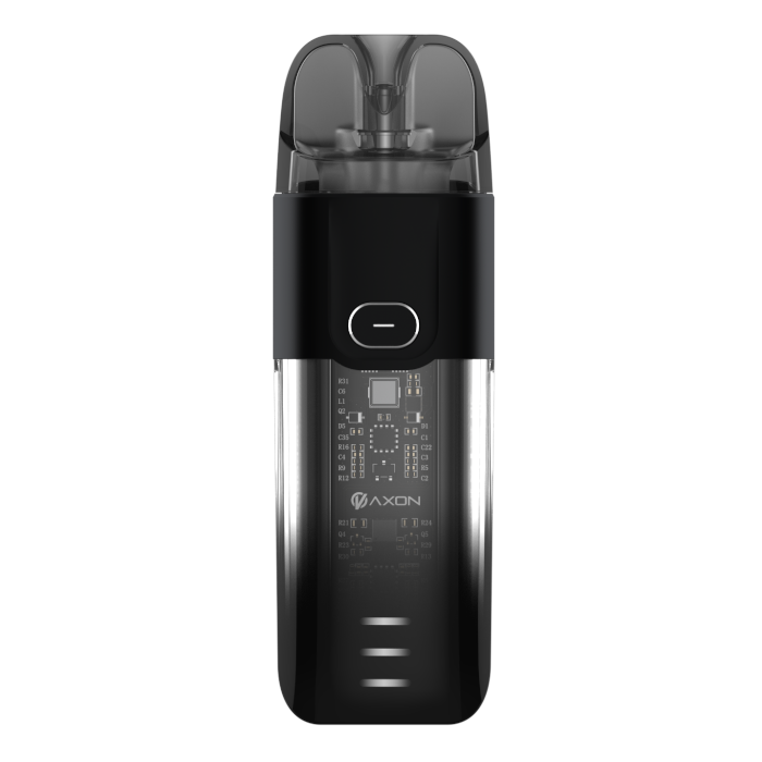 Vaporesso LUXE XR Pod Kit in Black – futuristic and powerful pod system with a transparent chassis design, adjustable airflow, and COREX heating tech for rich flavor and vapor production.