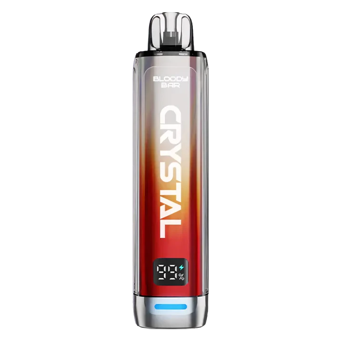 Bloody Bar Crystal 10K Prefilled Pod Kit – sleek and transparent vape device with up to 10,000 puffs and vibrant flavor delivery in a stylish crystal-clear design.