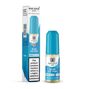 A product image showing a Bar Juice 5000 e-liquid bottle next to its packaging box. The packaging is predominantly blue with graphic designs and product information.