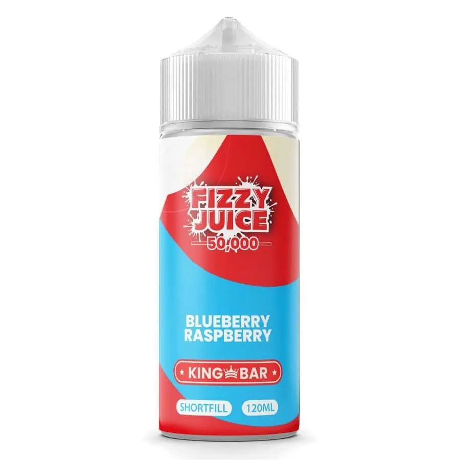 100ml shortfill bottle of Fizzy Juice 50000 E-Liquid in Blueberry Raspberry flavor, nicotine-free with space for nic shots, ideal for sub-ohm devices and cloud chasing.