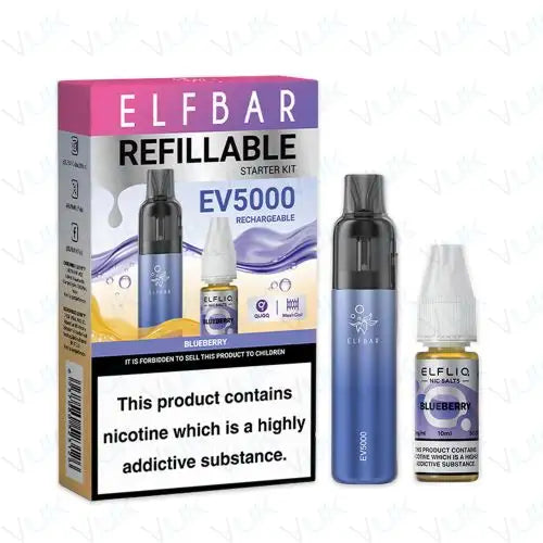 ELF Bar EV5000 Disposable Vape Kit in Blueberry flavor – compact disposable vape with up to 5,000 puffs