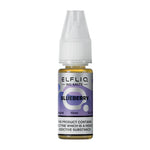 Load image into Gallery viewer, A bottle of Elf Bar ElfLiq Blueberry Nic Salt Vape Juice, 10ml size, with a label indicating the flavor and nicotine content.
