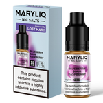 Load image into Gallery viewer, 10ml bottle of MARYLIQ Nic Salts E-Liquid in Blueberry Sour Raspberry flavor, 20mg nicotine salt strength for a smooth and satisfying throat hit, ideal for refillable pod kits and MTL vaping.
