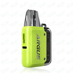 Load image into Gallery viewer, VooPoo Argus P1 Pod Kit Device in Bright Yellow – futuristic and compact vape device with a transparent chassis, fast charging, and smooth performance.
