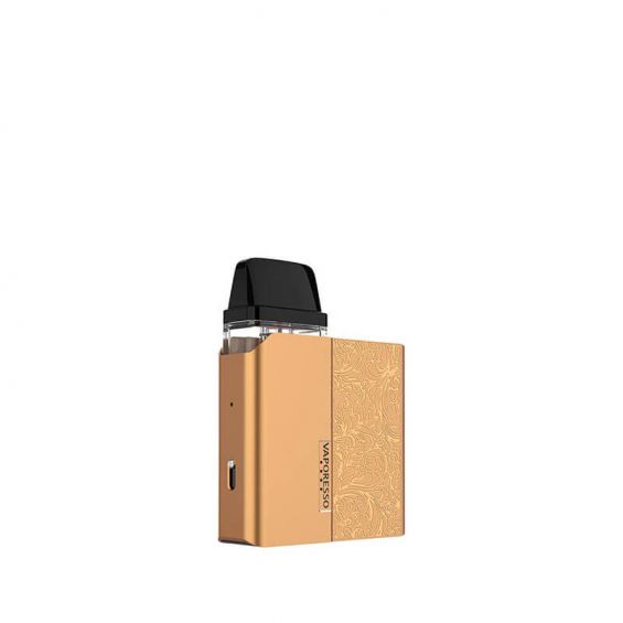 Vaporesso XROS Nano Pod Kit in Bronze Gold – ultra-compact and sleek pod vape with an adjustable airflow, 1000mAh battery, and SSS leak-resistant technology for smooth and reliable MTL vaping.