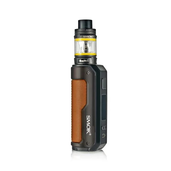 Smok Fortis Kit 80W in Brown – powerful vape kit with 18650/21700 battery compatibility, 2ml TFV Mini V2 tank, and adjustable wattage up to 80W.