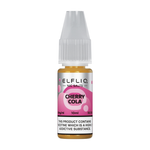Load image into Gallery viewer, A bottle of Elf Bar ElfLiq Cherry Cola Nic Salt Vape Juice, 10ml with a pink label.
