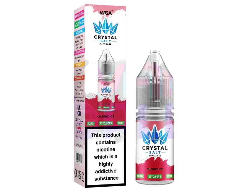 Cherry Ice WGA Crystal Salt Bar 10ml nic salt e-juice bottle for smooth MTL vaping