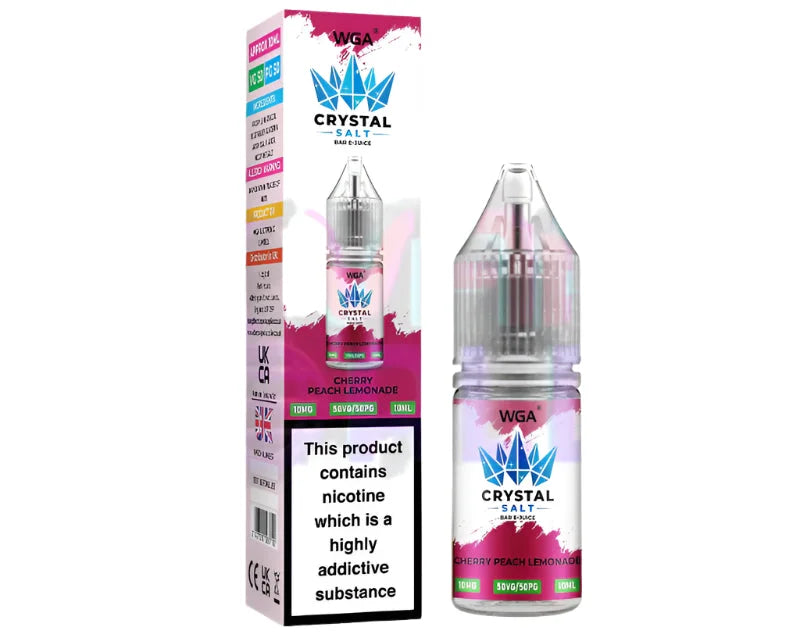 Cherry Peach Lemonade WGA Crystal Salt Bar 10ml nic salt e-juice bottle for smooth MTL vaping