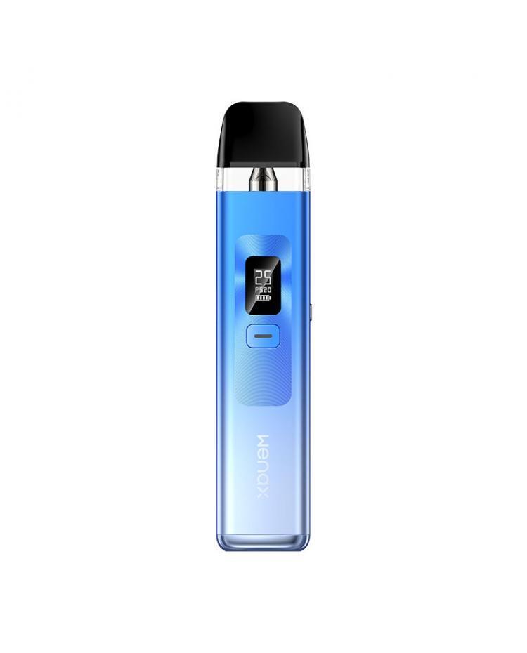 Geekvape Wenax Q Pod Vape Kit in Coobalt Blue – sleek and lightweight pod system with an adjustable power output, smooth draw activation, and precise airflow control for a personalized vape.
