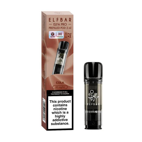 Elf Bar Elfa PRO Prefilled Pods Cola – smooth, flavourful vape refills designed for the Elfa PRO device