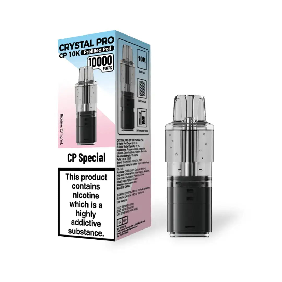 Crystal Pro CP 10K Prefilled Pods in CP Special flavor – stylish vape device with up to 10,000 puffs.