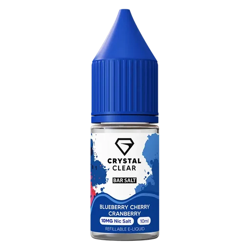 Crystal Clear Nic Salt Vape Juice 10ml Blueberry Cherry Cranberry – smooth, high-quality nicotine salt e-liquid for a clean and satisfying vape