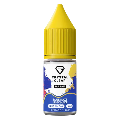 Crystal Clear Nic Salt Vape Juice 10ml Blue Razz Lemonade – smooth, high-quality nicotine salt e-liquid for a clean and satisfying vape