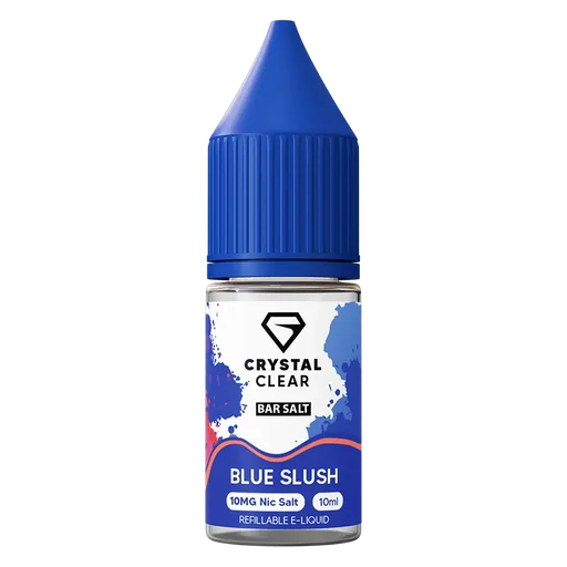 Crystal Clear Nic Salt Vape Juice 10ml Blue Slush – smooth, high-quality nicotine salt e-liquid for a clean and satisfying vape