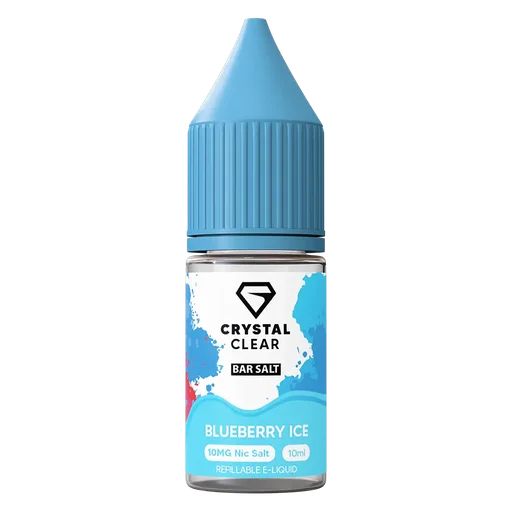 Crystal Clear Nic Salt Vape Juice 10ml Blueberry Ice – smooth, high-quality nicotine salt e-liquid for a clean and satisfying vape