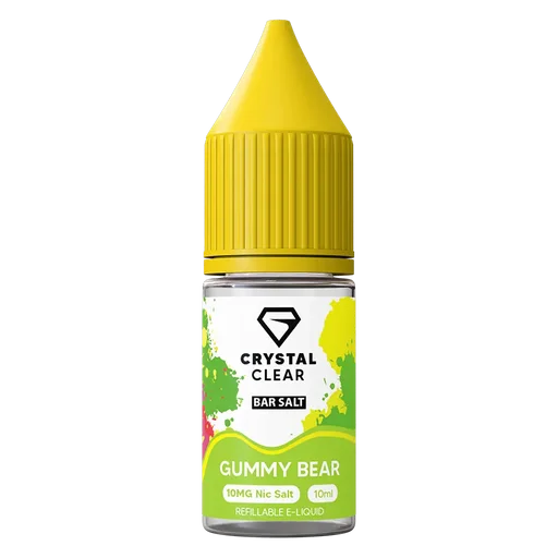 Crystal Clear Nic Salt Vape Juice 10ml Gummy Bear – smooth, high-quality nicotine salt e-liquid for a clean and satisfying vape