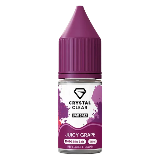 Crystal Clear Nic Salt Vape Juice 10ml Juicy Grape – smooth, high-quality nicotine salt e-liquid for a clean and satisfying vape