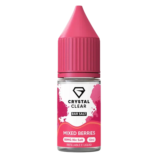 Crystal Clear Nic Salt Vape Juice 10ml Mixed Berries – smooth, high-quality nicotine salt e-liquid for a clean and satisfying vape